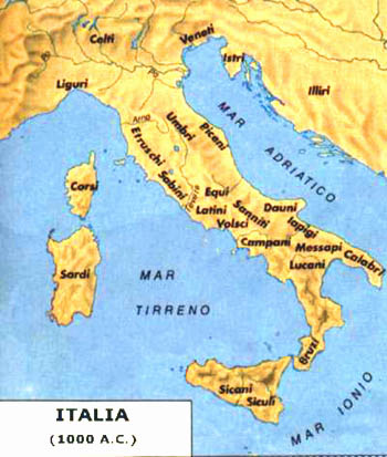 Le popolazioni che abitavano la penisola italica.